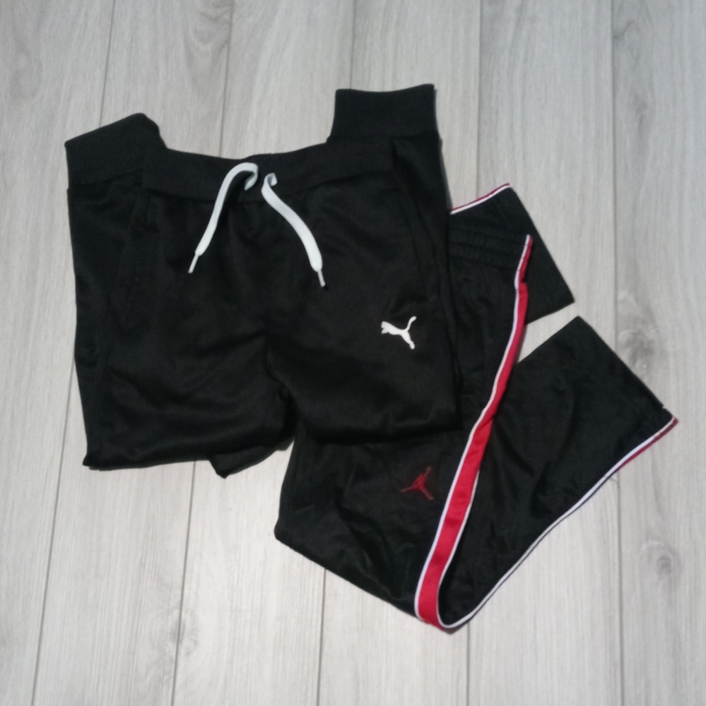Air Jordan + Puma Boy's Athletic Pants - - Pre-owned - Black/Red/White